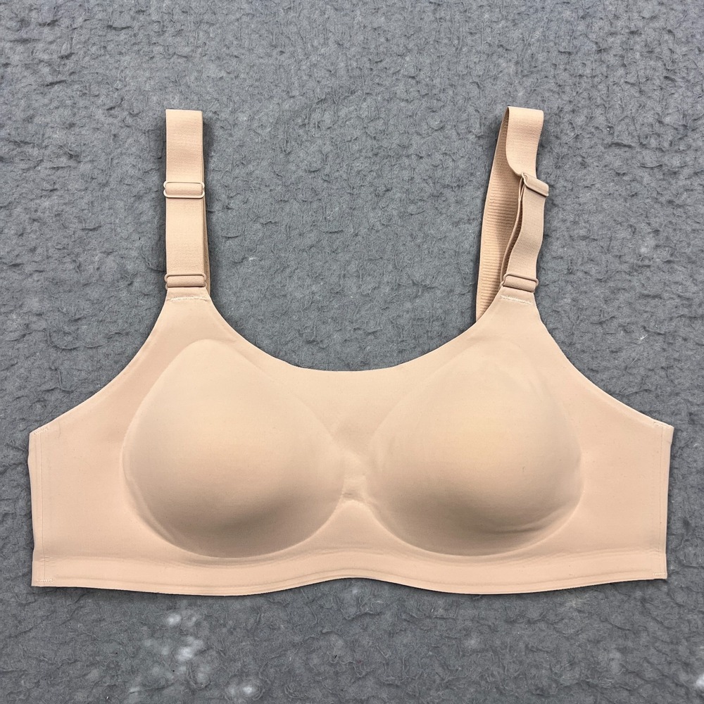 Momcozy Bra Womens Large Beige Wireless Seamless Support Padded Adjustable Clasp